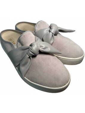 Spenco Suede Knot Bow Mules Slip-On Shoes Gray Size 8